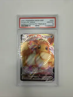 2021 Pokemon SWSH Eevee VMAX SWSH087 Shining Fates ETB Promo Pokemon TCG PSA 10 - Image 1
