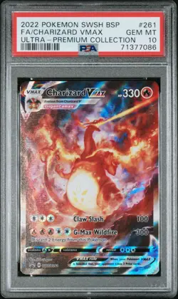 2022 POKEMON SWSH BLACK STAR PROMO #261 FA/CHARIZARD VMAX ULTRA-PREMIUM PSA 10 - Image 1