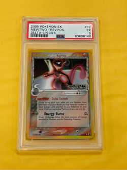 2005 Pokemon EX Delta Species Mewtwo Reverse Holo Foil #12/113 PSA 5 EX - Image 1