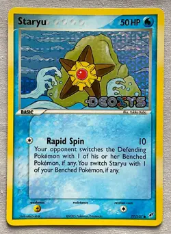 Pokemon Staryu #77/107 Reverse Holo Common - 2005 EX Deoxys - NM or Better - Image 1