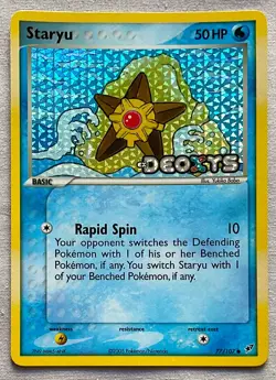 Pokemon Staryu #77/107 Reverse Holo Common - 2005 EX Deoxys - NM or Better - Image 2