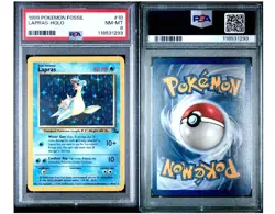 1999 Pokemon Lapras 10/62 Fossil Holo PSA 8 - Image 3