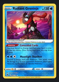 Radiant Greninja 046/189 Astral Radiance Radiant Rare Pokemon TCG - Image 1