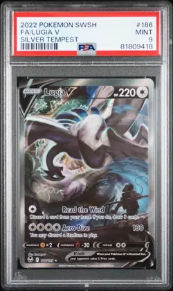 Pokemon Lugia V 186/195 Alternate Art Silver Tempest PSA 9 Mint English Alt - Image 1