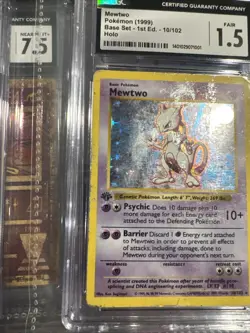 1999 Pokemon Mewtwo Base Set 1st Edition Shadowless Holo Rare Card cgc 1.5 fair - Image 5