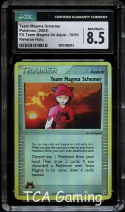CGC 8.5 NM-MINT+ Team Magma Schemer 70/95 REVERSE HOLO Pokemon Card 044 - Image 1