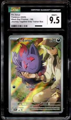 CGC 9.5 MINT+ N's Zorua SVP 189 Elite Trainer HOLO PROMO SVP189 Pokemon Card - Image 2