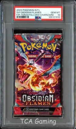 PSA 10 GEM MINT Obsidian Flames (Charizard) SEALED Pokemon Card Booster Pack 910 - Image 1