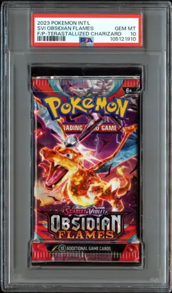PSA 10 GEM MINT Obsidian Flames (Charizard) SEALED Pokemon Card Booster Pack 910 - Image 2