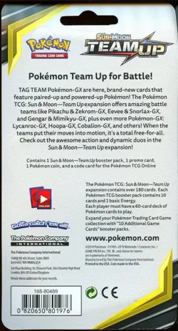 Sealed TEAM UP Blister Booster Pack (Pikachu SM162 Promo + Coin) Pokemon Cards - Image 3