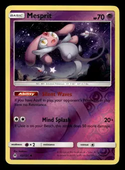 Mesprit 42/131 Reverse Holo Forbidden Light Pokemon Card - Image 1