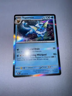 Vaporeon 022/131 Sv: Prismatic Evolutions Holo Pokemon Card TCG Eeveelution - Image 2