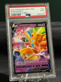 2021 Pokemon SWSH BSP Alakazam V - Alakazam V Box #083 PSA 9 MINT - Image 1