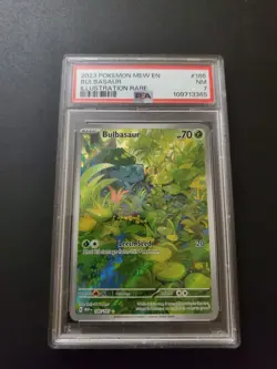 2023 POKEMON MEW EN-151 ILLUSTRATION RARE #166 BULBASAUR PSA 7 - Image 1
