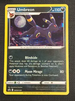 2021 POKEMON SWORD & SHIELD BLACK STAR PROMO EVOLVING SKIES UMBREON SWSH129 HOLO - Image 1