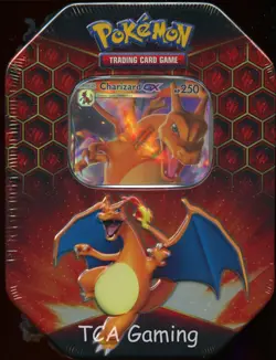 SM Hidden Fates TIN SEALED Charizard GX SM211 (4 Hidden Fates Pokemon Packs) - Image 1
