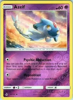 Azelf 43/131 Uncommon - Pokemon SM: Forbidden Light - Reverse Holo (NM) - Image 1
