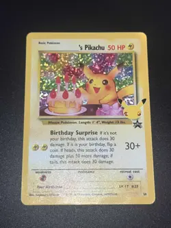 Celebrations Birthday Pikachu Black Star Promo 25th Anniversary Pokemon TCG NM - Image 1