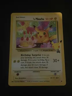 Celebrations Birthday Pikachu Black Star Promo 25th Anniversary Pokemon TCG NM - Image 2