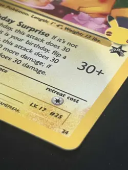 Celebrations Birthday Pikachu Black Star Promo 25th Anniversary Pokemon TCG NM - Image 5
