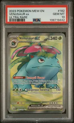 PSA 10 VENUSAUR ex - 2023 POKEMON MEW EN-151 #182 ULTRA RARE - Image 1