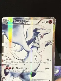 Pokemon Card Reshiram 113/114 Black & White Full Art Rare Played - Image 2