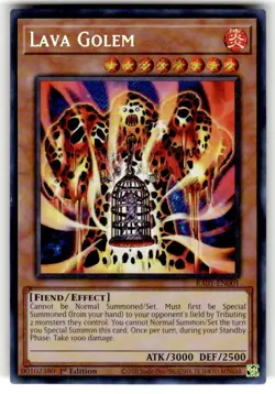 Lava Golem RA01-EN001 Secret Rare 1st Edition NM Yugioh Card - Image 1
