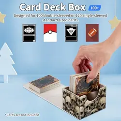 for MTG Commander Deck Box,Card Deck Box for Trading Yugioh MTG,Fits Art Skull - Image 5