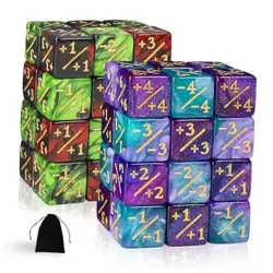 48 Pieces MTG Dice Counters Token Dice, Magic The Red Green & Blue Purple - Image 1