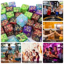 48 Pieces MTG Dice Counters Token Dice, Magic The Red Green & Blue Purple - Image 4