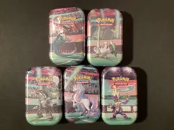 POKEMON x5 C22 GALAR MINI TINS (w/ Evo Skies & Fusion Strike) COMPLETE ART SET!! - Image 1