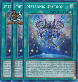 Yugioh! 3x Meteonis Drytron RA04-EN096 Collector's Rare 1st Ed NM - Image 1