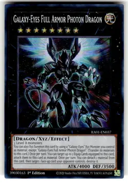Yugioh! - Galaxy-Eyes Full Armor Photon Dragon- Super Rare - RA01-EN037 - NM/M - Image 1