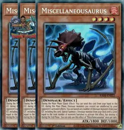 Yugioh! 3x Miscellaneousaurus RA04-EN022 Collector's Rare 1st Ed NM - Image 1