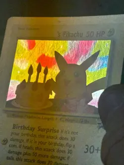 Birthday Pikachu #24 / Holo / 2000 / Pokemon / Promo SWIRL Card NM+ Condition - Image 3
