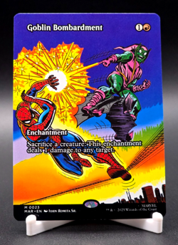Goblin Bombardment Magic the Gathering Marvels Spider-Man Mythic Borderless #23 - Image 1