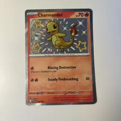 Pokemon Charmander TCG Scarlet & Violet Paldean Fates Holo Shiny Rare - Image 1