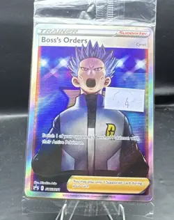 Pokemon SEALED Boss's Orders SWSH251 + 132/172 Full Art Cosmos Holo Pack Sealed - Image 1
