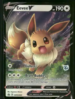 Eevee V - (Eevee Stamped) SWSH065 Promo Holo NM Pokemon Battle Academy 2022 - Image 1