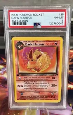 Pokemon Team Rocket: Dark Flareon 1st Ed 35/82 PSA 8 - Image 1