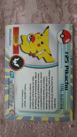 Carte Pokemon #25 Pikachu Topps 1999 - Image 2