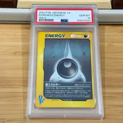 2001 Pokemon Japanese VS Holo Darkness Energy Holo PSA 10 Gem MT neo genesis - Image 1