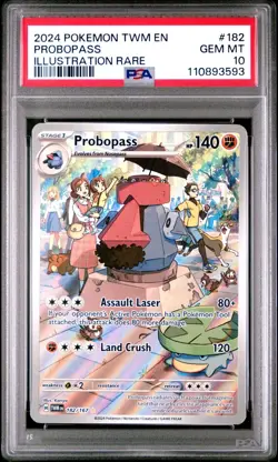 PSA 10 Probopass #182/167 Illustration Rare Pokemon SV06: Twilight Masquerade - Image 1