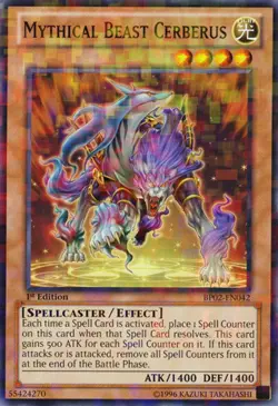 Mythical Beast Cerberus - BP02-EN042 - Mosaic Rare - 1st Edition NM Yugioh Battl - Image 1