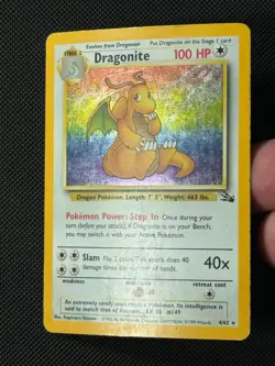 Dragonite 4/62 Holo Pokemon Card Fossil Unlimited WOTC Rare - Image 2