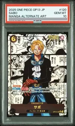 2025 PSA 10 Sabo OP13-120 Manga Alt Art Carrying on His Will ONE PIECE Card JP - Image 1