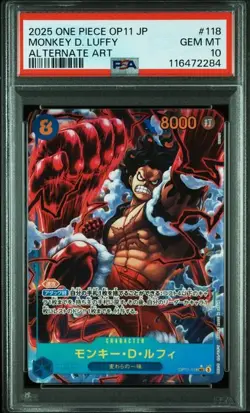 PSA 10 Monkey D. Luffy SEC OP11-118 2025 ONE PIECE Card Japanese - Image 1
