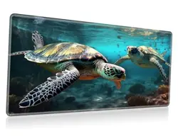 for TCG Card Mat Playmat Mouse pad, 23.6 x 13.8 inch 60*35cm Turtles Swimming - Image 1