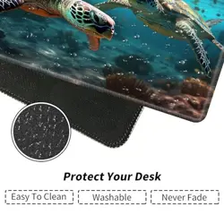 for TCG Card Mat Playmat Mouse pad, 23.6 x 13.8 inch 60*35cm Turtles Swimming - Image 3
