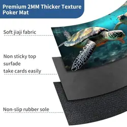 for TCG Card Mat Playmat Mouse pad, 23.6 x 13.8 inch 60*35cm Turtles Swimming - Image 4